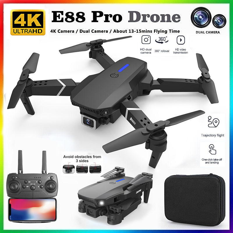 Drone Kit With Camera - طائرة بدون طيار E88 احترافية جديدة