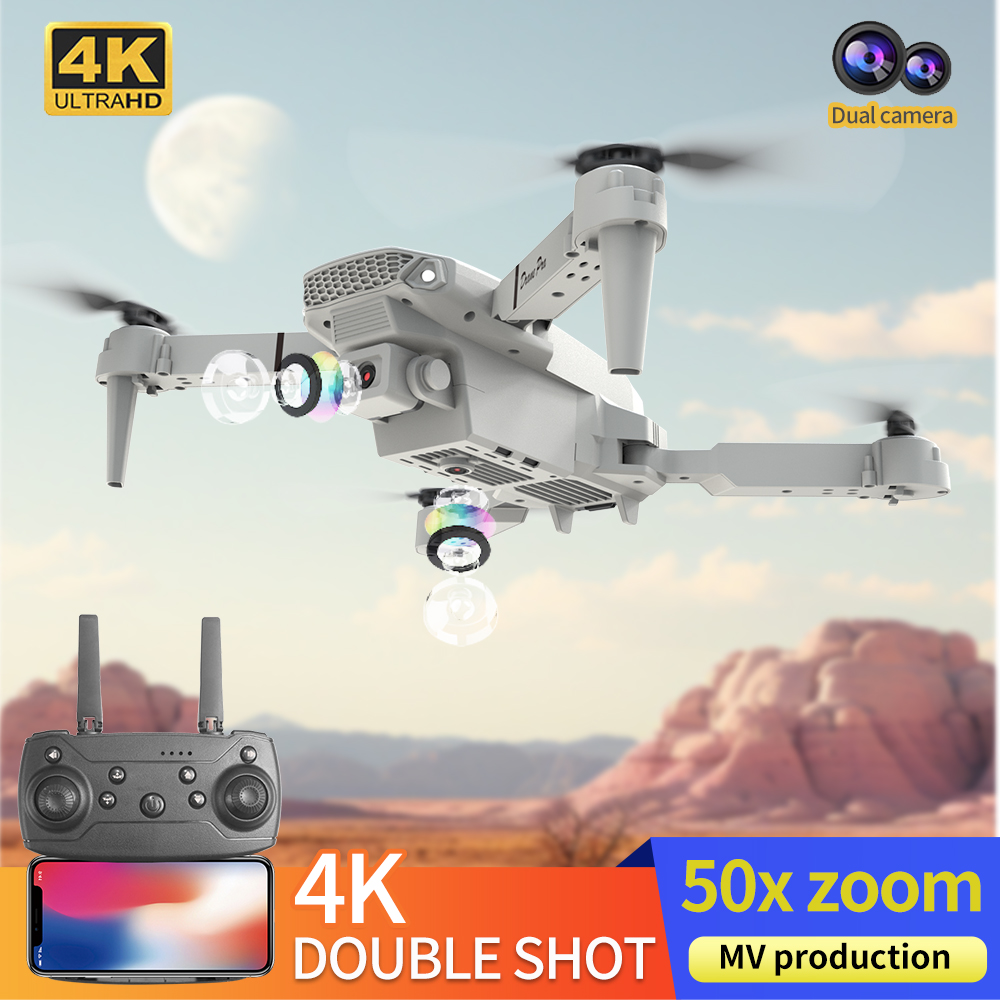 طائرة بدون طيار E88 احترافية ج - مراجعة Drone Kit With Camera وسعره