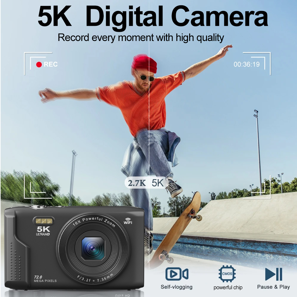 Ourlife كاميرا رقمية مدمجة 5K  - مراجعة Canon Camera Eos R50 وسعره
